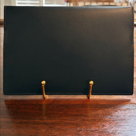 GIUSEPPE ZANOTTI Black Leather Envelope Clutch